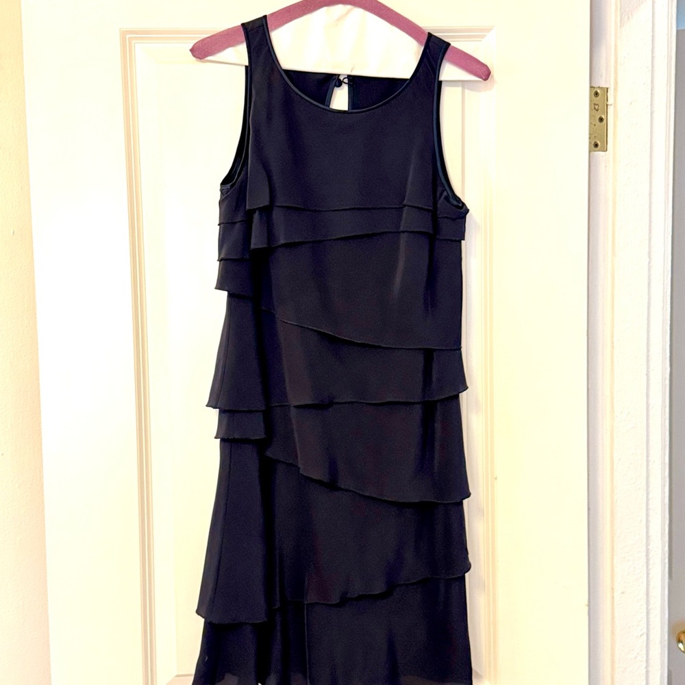 Banana Republic Blue Tiered Ruffled Midi Dress
